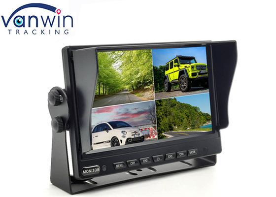 Black 7 Inch Car Monitor 4 Channel Video Input HD Screen