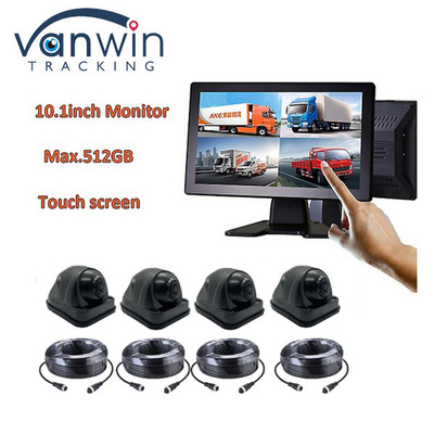 10.1 Inch Touch Screen 4G Car Bus Truck AHD Monitor System CCTV Camera 720P Night 4CH