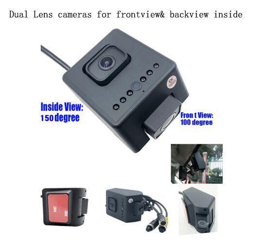 Vehicle Hidden taxi Camera Dual face Camera with Audio for Front & Rear