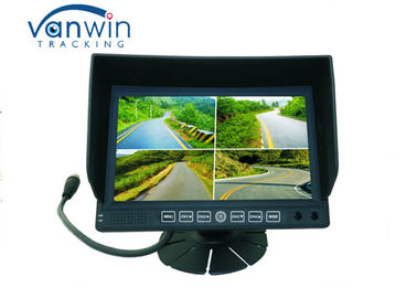 7 Inch Widescreen LCD Monitor 4ch DVR with stand mount and quad images for Van / Truck