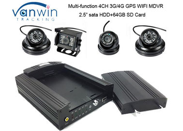 Anti-vibration HDD Security 3G multi functions Mobile DVR 4CH For Bus / Truck