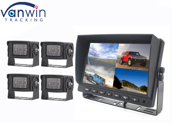 4 channel Heavy Duty DVR AHD TFT Car Monitor Split Screen For Truck Van Bus