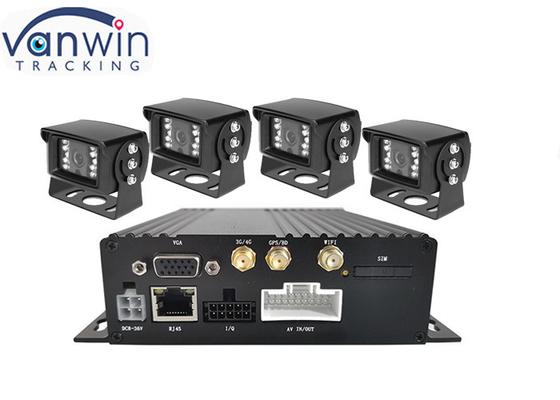 1080P AHD Dual SD security mobile dvr 4Ch Gps 3g 4g Wifi For Bus Fleet