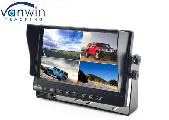 Black 7 Inch Car Monitor 4 Channel Video Input HD Screen