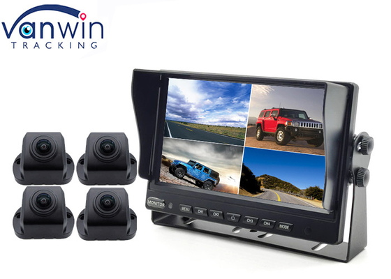 Black 7 Inch Car Monitor 4 Channel Video Input HD Screen