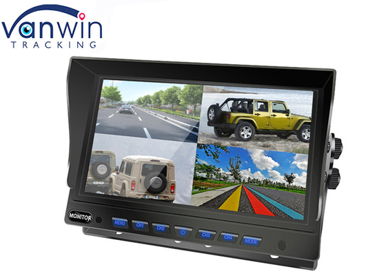 Black 7 Inch Car Monitor 4 Channel Video Input HD Screen