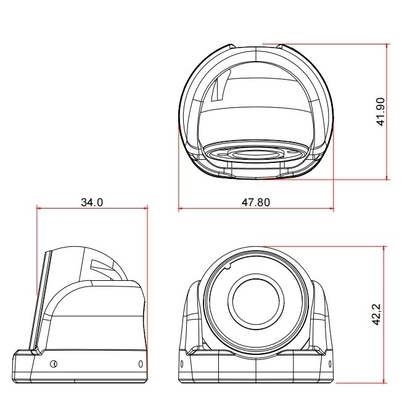 Mini size 1080P HD IP69K waterproof Truck Sideview AHD Car Dome Camera for bus