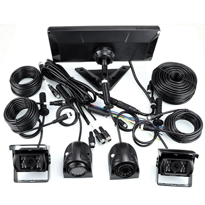 AI Car DVR System BSD Alarm 360° 4CH 10.36 Inch Monitor With Recorder for Truck