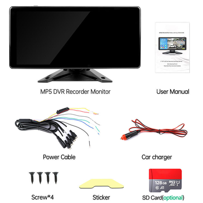 AI Car DVR System BSD Alarm 360° 4CH 10.36 Inch Monitor With Recorder for Truck