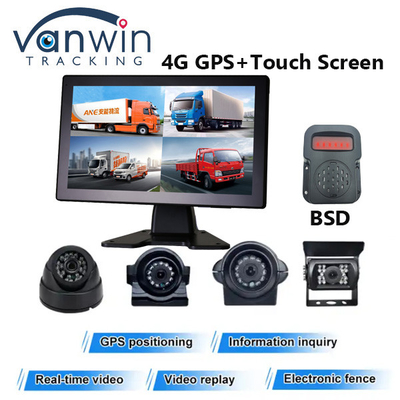 4CH AI DVR With BSD Mobile Cameras 10.1inch 12V/24V Car Monitor DVR AHD 1080P Vehicle