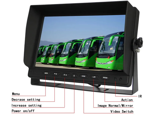 10.1 Inch Car VGA Monitor 1024X600IPS Display CCTV Screen With VGA And AV Input For MDVR/PC Computer