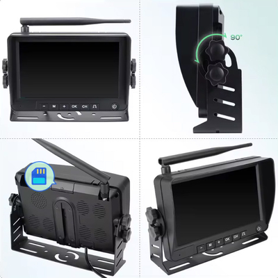 Solar Powered Magnet Rear View Camera 7 inch IPS Monitor Wireless 1080P DVR Kit for Vans Trailer RV Truck Car