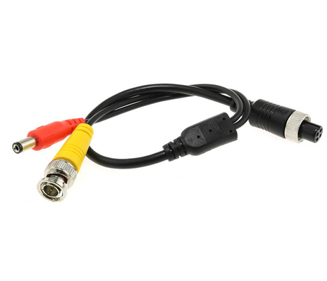 M12 4P Female To Male BNC And DC Extension Cable Aviation Plug For Car DVR System