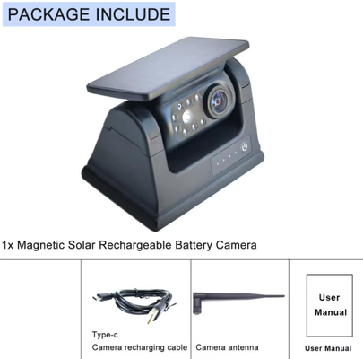 Solar Rechargeable Battery Wireless Backup Bus Rear View WiFi Camera 1080P Magnetic Base with WIFI App