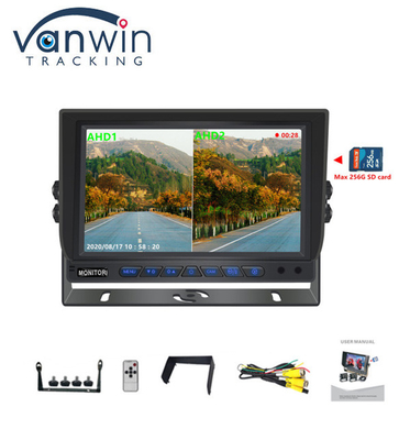 New Arrival AHD 4CH SD Card 1080P 9inch Quad Monitor All In One Built-in DVR For Truck Bus