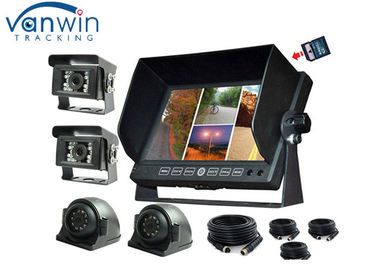 4 Channel TFT Car Monitor DVR 7 inch with 4 Cameras / Recording function for Truck