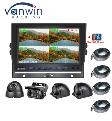 Hot Sale 9 inch 1024*600 AHD Quad Display Car Truck Security Camera System With Recording Function