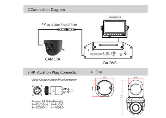 1080P IP69 Car Surveillance Camera Waterproof AHD Vehicle Camera