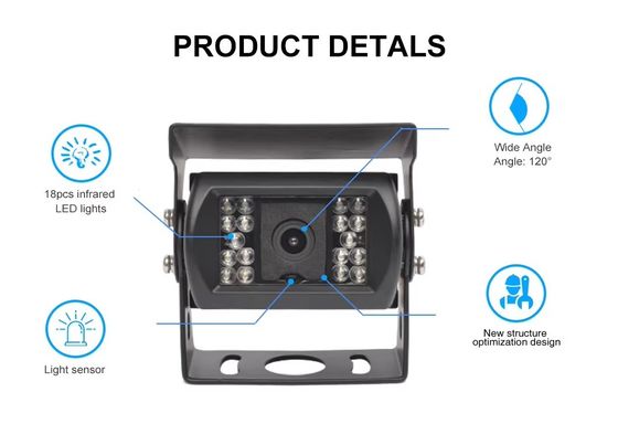 Truck And Bus Reversing Assist Device IP69K Waterproof Rear Monitoring Camera