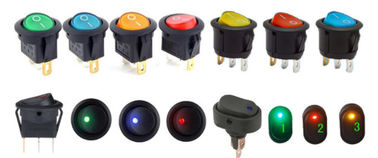 Diverse Color DVR Accessories , Car Truck Rocker Round Toggle LED Switch On - Off Control