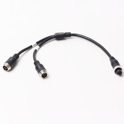 6-Pin Aviation Female To Dual 4P Male Aviation Adapter Cable For Vehicle Security System