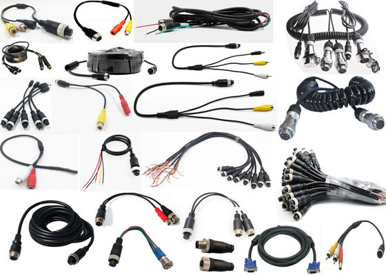 20m Aviation Grade GX12 4pin Male to Female Reversing Camera Rear View Cameras Extension Cable for DC 12V/24V Connection
