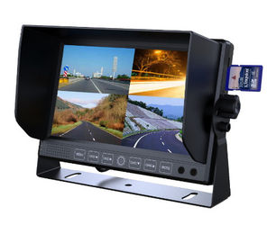 7 Inch Widescreen LCD Monitor 4ch DVR with stand mount and quad images for Van / Truck