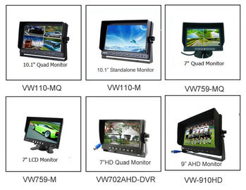 Quad Split Car TFT LCD Monitor 4 Channels With Built - In DVR Video Recording