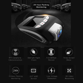 2CH WIFI car dashboard recorder with reverse parking camera, 24 Hours Recording, HD IPS Screen
