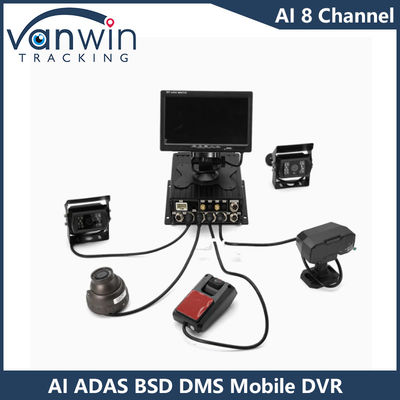 H.265 8CH HDD Mobile DVR Advanced Driving DSM ADAS BSD AI Pedestrian Sensor Monitoring System