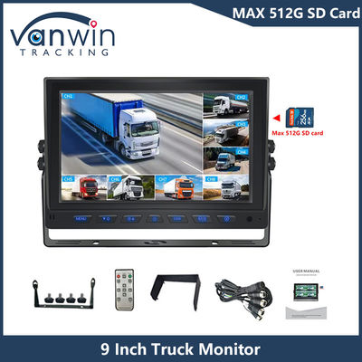 9 Inch 8 Channel AHD Monitor Video 1080P Car LCD IPS Monitor for Bus Truck Trailer