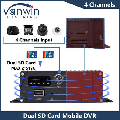 4CH HD Car Cameras Dual SD Card Mobile DVR 4G GPS 1080P MDVR H.265 Video Recorder