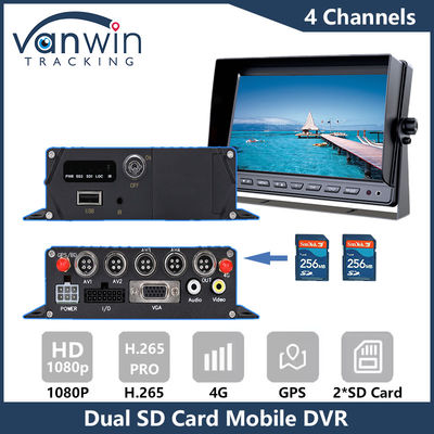 4G GPS Dual SD Card Mobile DVR 1080P 4CH CCTV Camera Recorder Security Mobile Tracking DVR