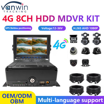 H.265 8CH HDD 1080P Mobile DVR System With 4G MDVR Kit GPS WIFI Function For Fleet Management