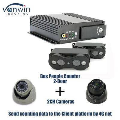 2 Door Bus Passenger Counting System 4G GPS Binocular Passengers Flowing Counting People Counter