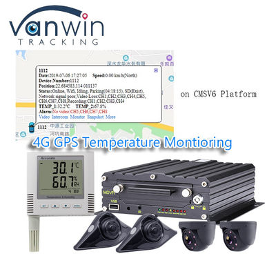 Freezer Truck Temperature Monitoring System 4G Vehicle GPS MDVR All In One Solution