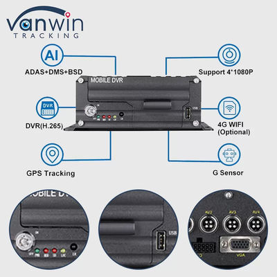 1080P 4CH HDD DVR 5G GPS Tracker Vehicle Monitoring System For Fleet Safety