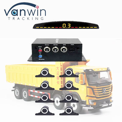 LCD Display 12 Sensors Reverse Backup Assistance Radar Monitor Parking System for 5M Heavy Trucks