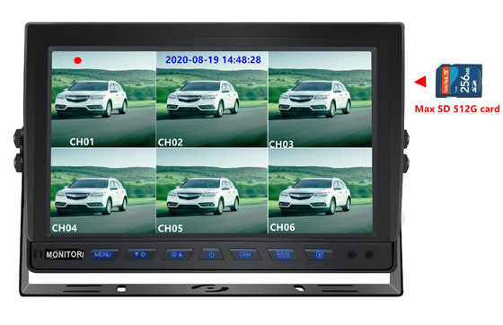 10.1 Inch HD TFT LCD Screen Waterproof Vehicle Display for Trucks/Vans Power Supply DC 12V-24V -30C to 80C Night Mode