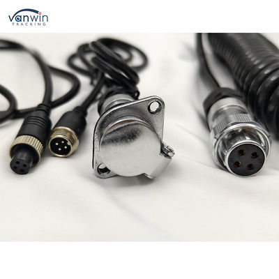 4 Pin Female to Plug Custom Spring Wire waterproof trailer cable camera for Truck Forklift