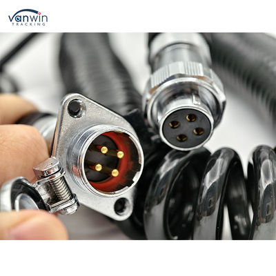 4 Pin Female to Plug Custom Spring Wire waterproof trailer cable camera for Truck Forklift
