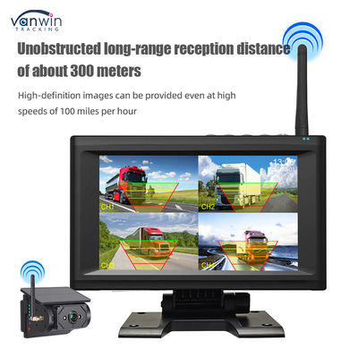 7 Inch Wireless IPS Screen Car Monitor Kit With 4 Solar Cameras Easy Install Night View BSD Security System Car Reversing Aid