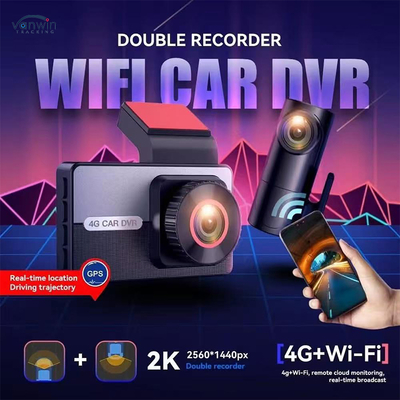 Advanced 2K 4G SIM Card Dual Lens GPS Dash Camera Night Vision WDR Loop Recording Functions Compatible Smart VW Cars Android IPS