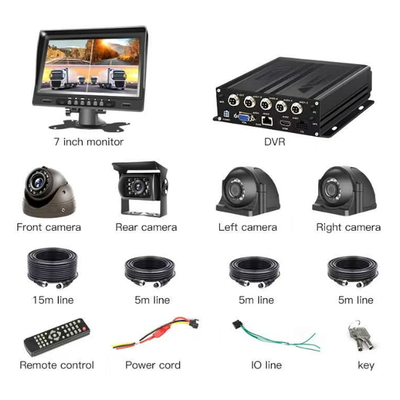 4G WiFi GPS Vehicle MDVR Recorder 4 Channel 1080P HD Truck DVR with Night Vision Motion Detection Real-Time Tracking