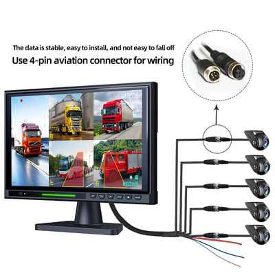 10.1" Touch Screen IPS BSD 5CH Split Car Rear View Monitor DVR AHD 1080P Reverse Parking Backup Camera Kit For RV Bus Truck