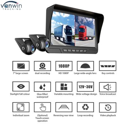 7 Inch BSD System Car video recorder Rear View Reverse System Truck DVR Dash Camera Front and Rear Parking DVR for Trucks