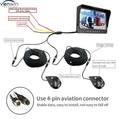 7 Inch BSD System Car video recorder Rear View Reverse System Truck DVR Dash Camera Front and Rear Parking DVR for Trucks