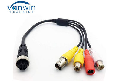 Bare Copper Wire DVR Accessories Aviation Female To 2 RCA Jack BNC Female DC Male Adapter M12