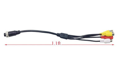 Bare Copper Wire DVR Accessories Aviation Female To 2 RCA Jack BNC Female DC Male Adapter M12