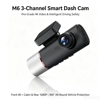 3‑Channels AI 4G Dash Camera 4K Front, ADAS & DMS, GPS Tracking, 24/7 Parking Monitor